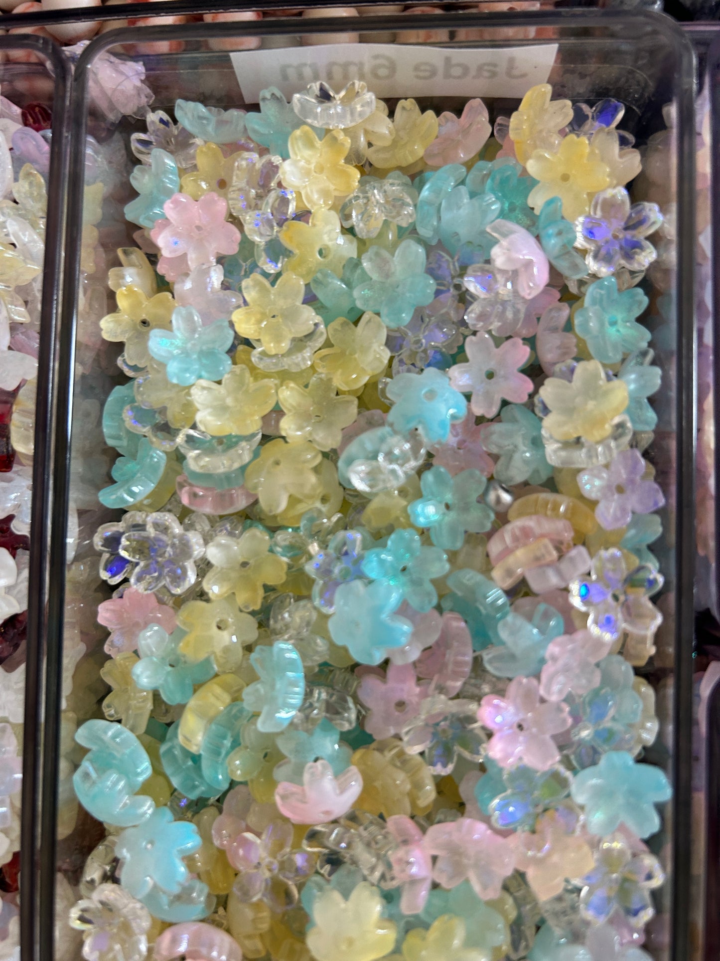 Glass and resin flowers