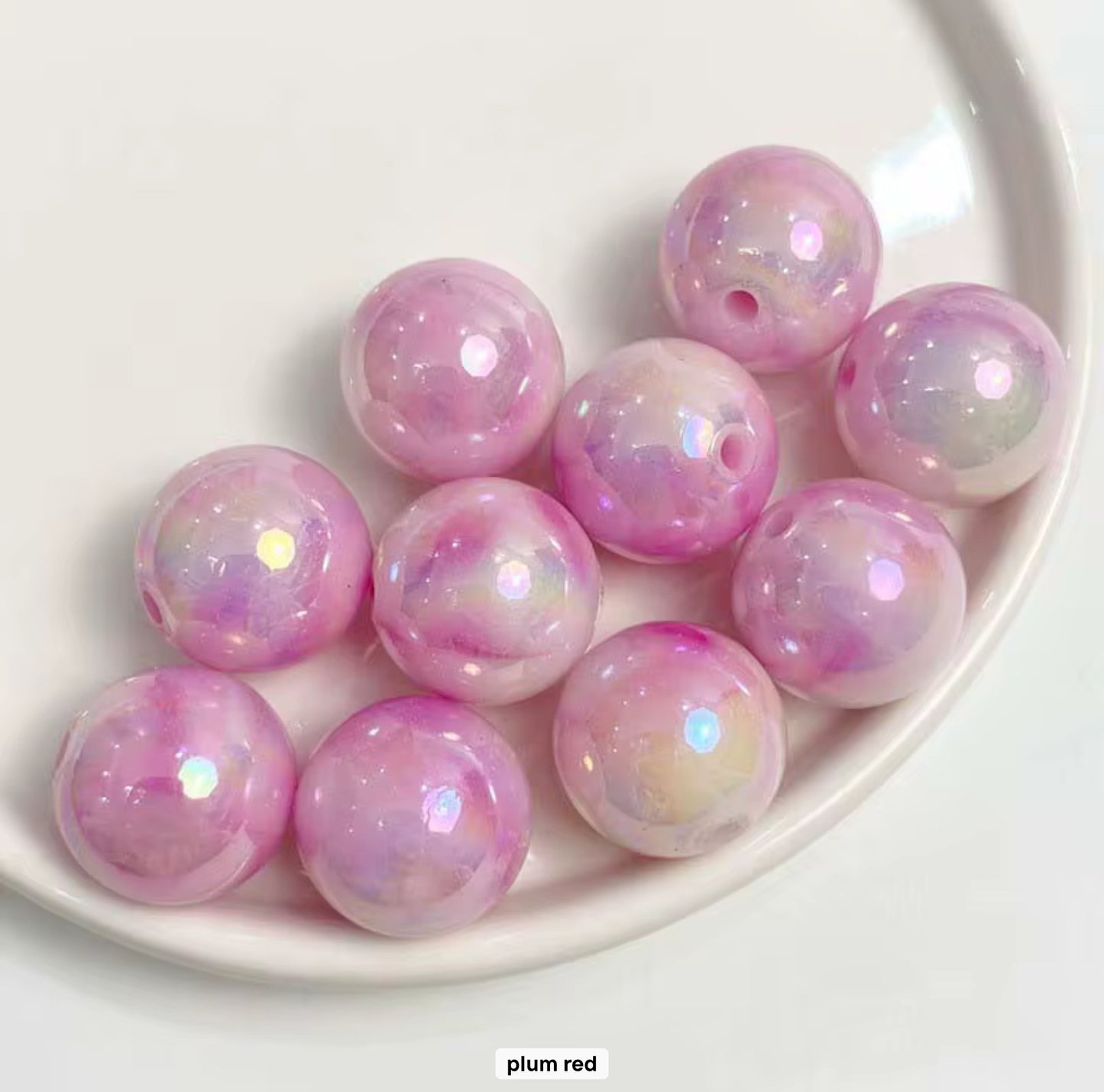 Two colour gradient Plating acrylic beads 16mm. Pack of 20.