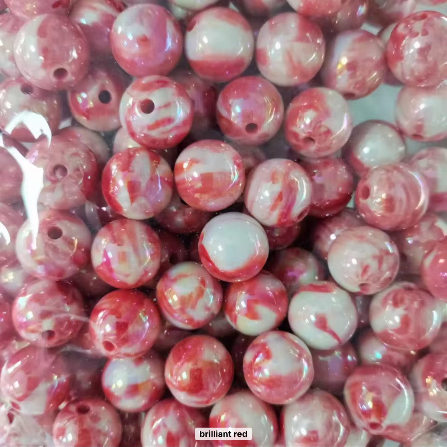 Two colour gradient Plating acrylic beads 16mm. Pack of 20.