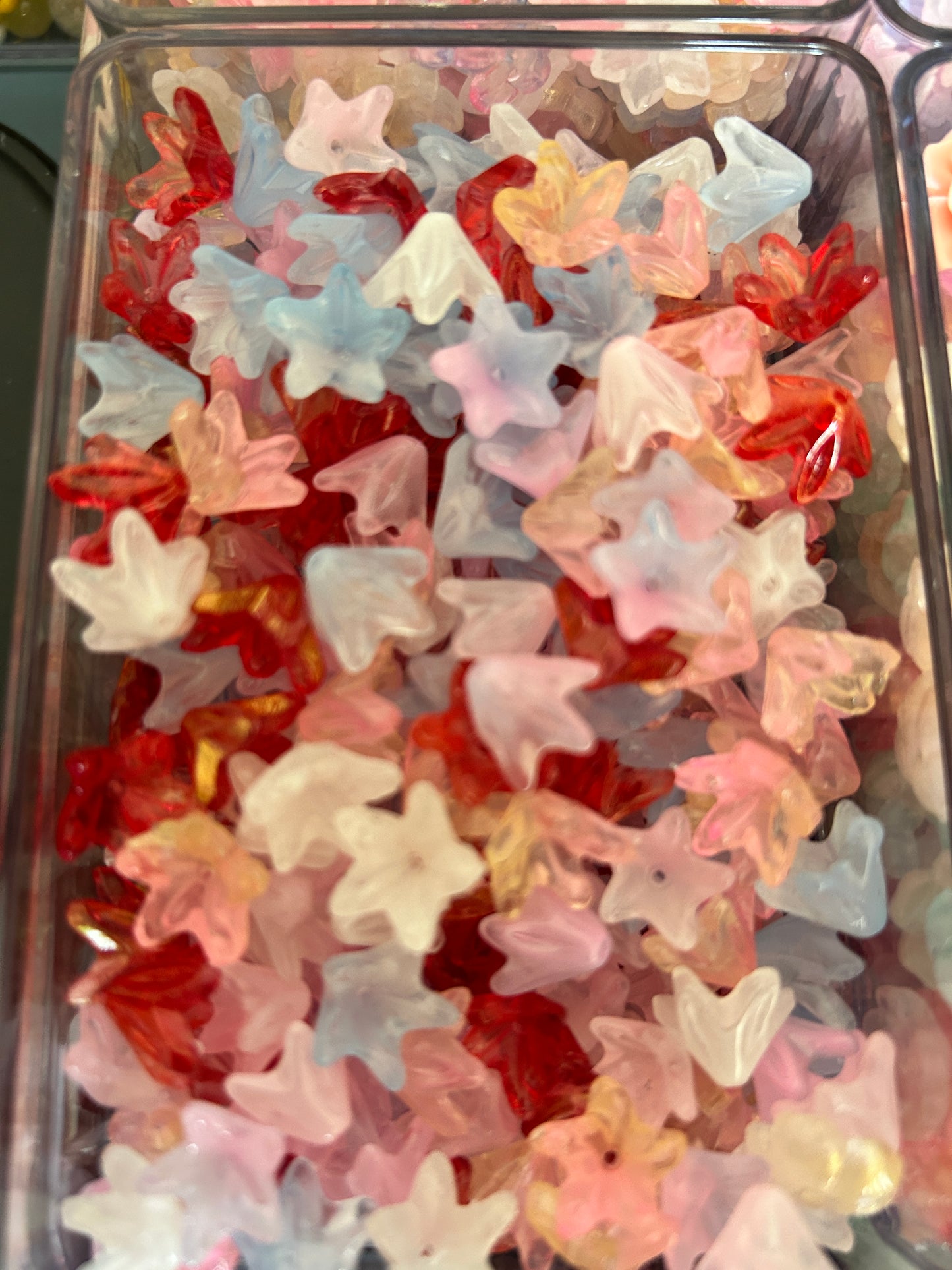 Glass and resin flowers