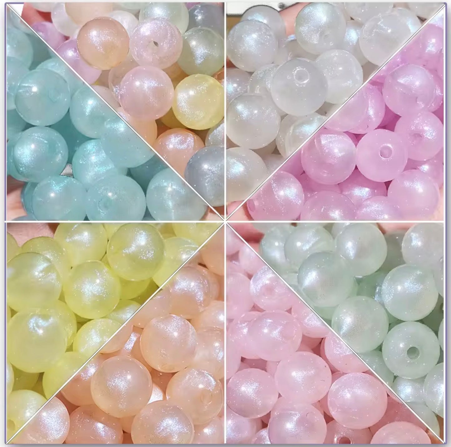 Pearl shimmer 16mm acrylic beads