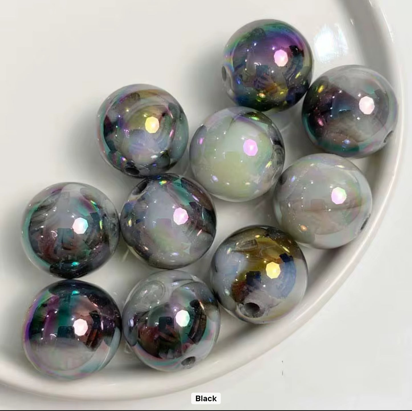 Two colour gradient Plating acrylic beads 16mm. Pack of 20.