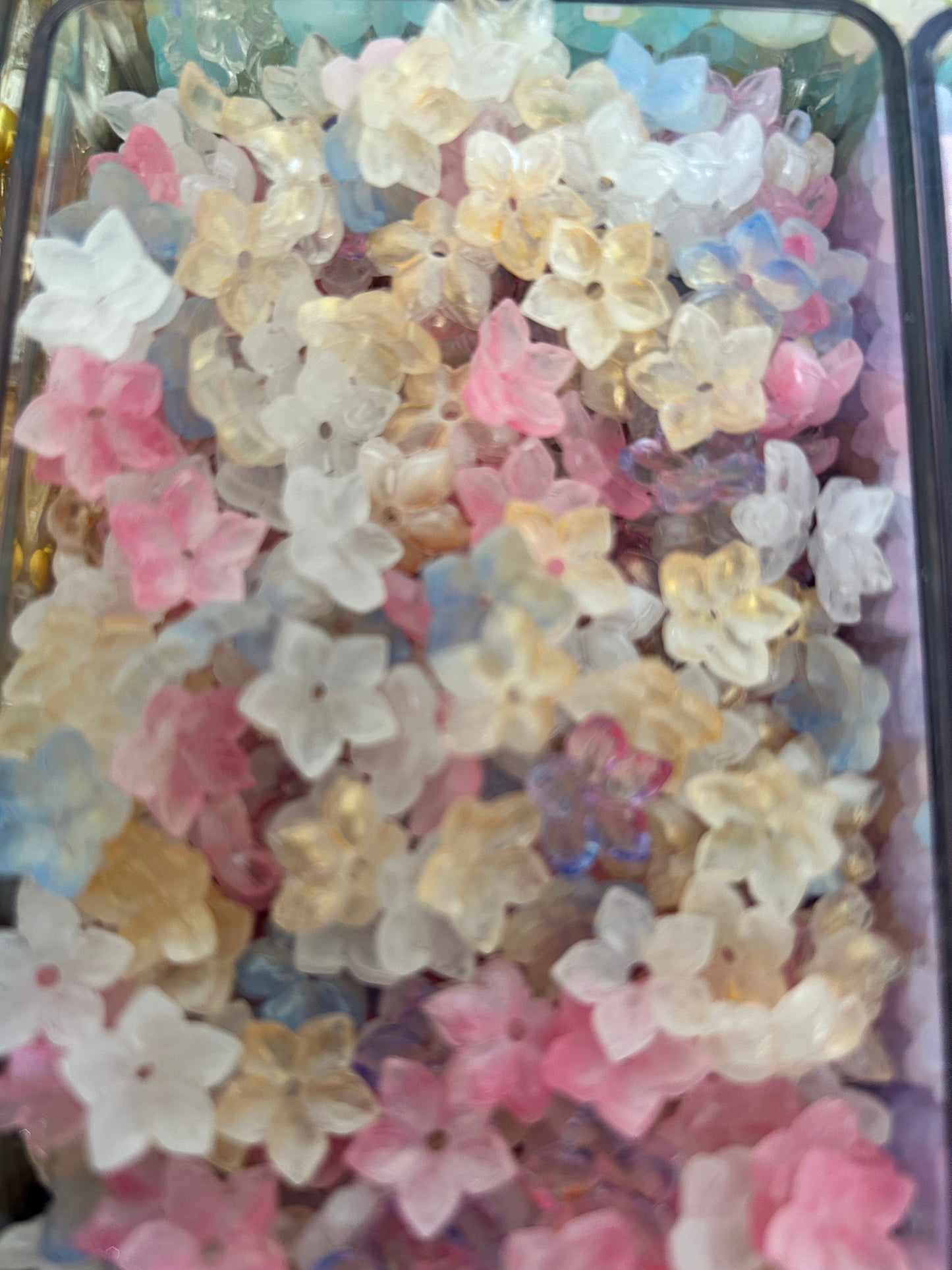 Glass and resin flowers