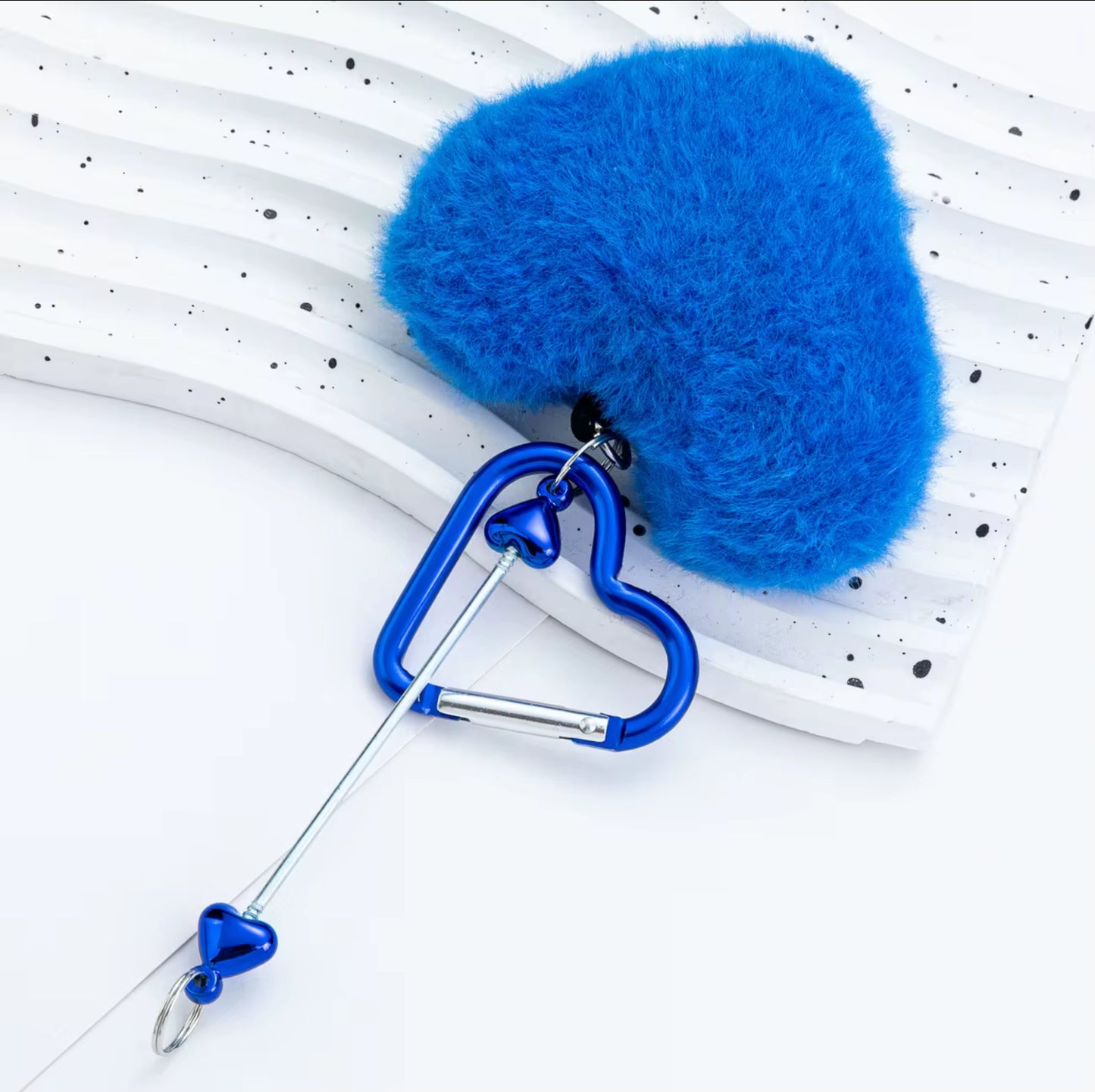 Heart Pompom Beadable keychain