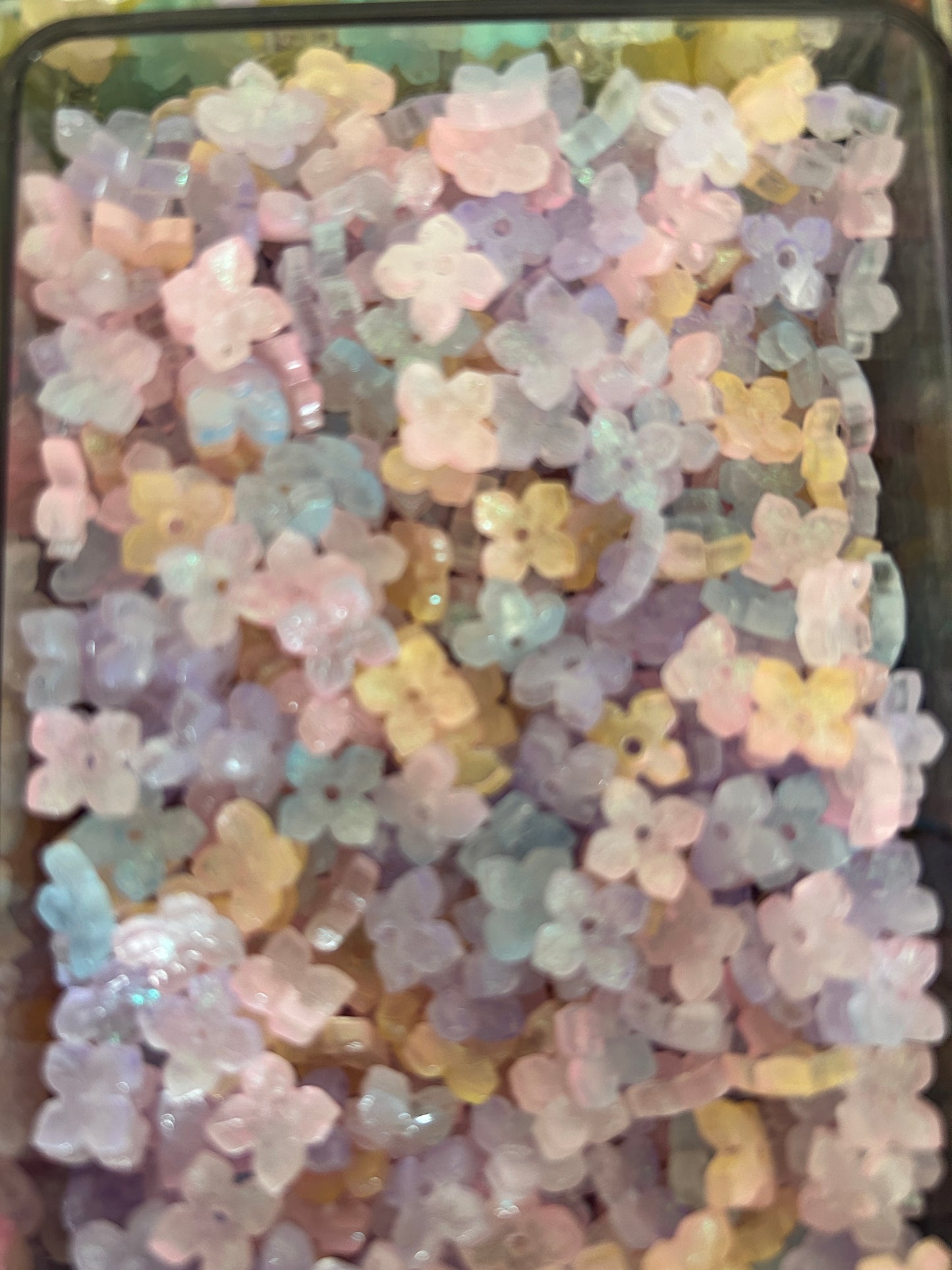 Glass and resin flowers