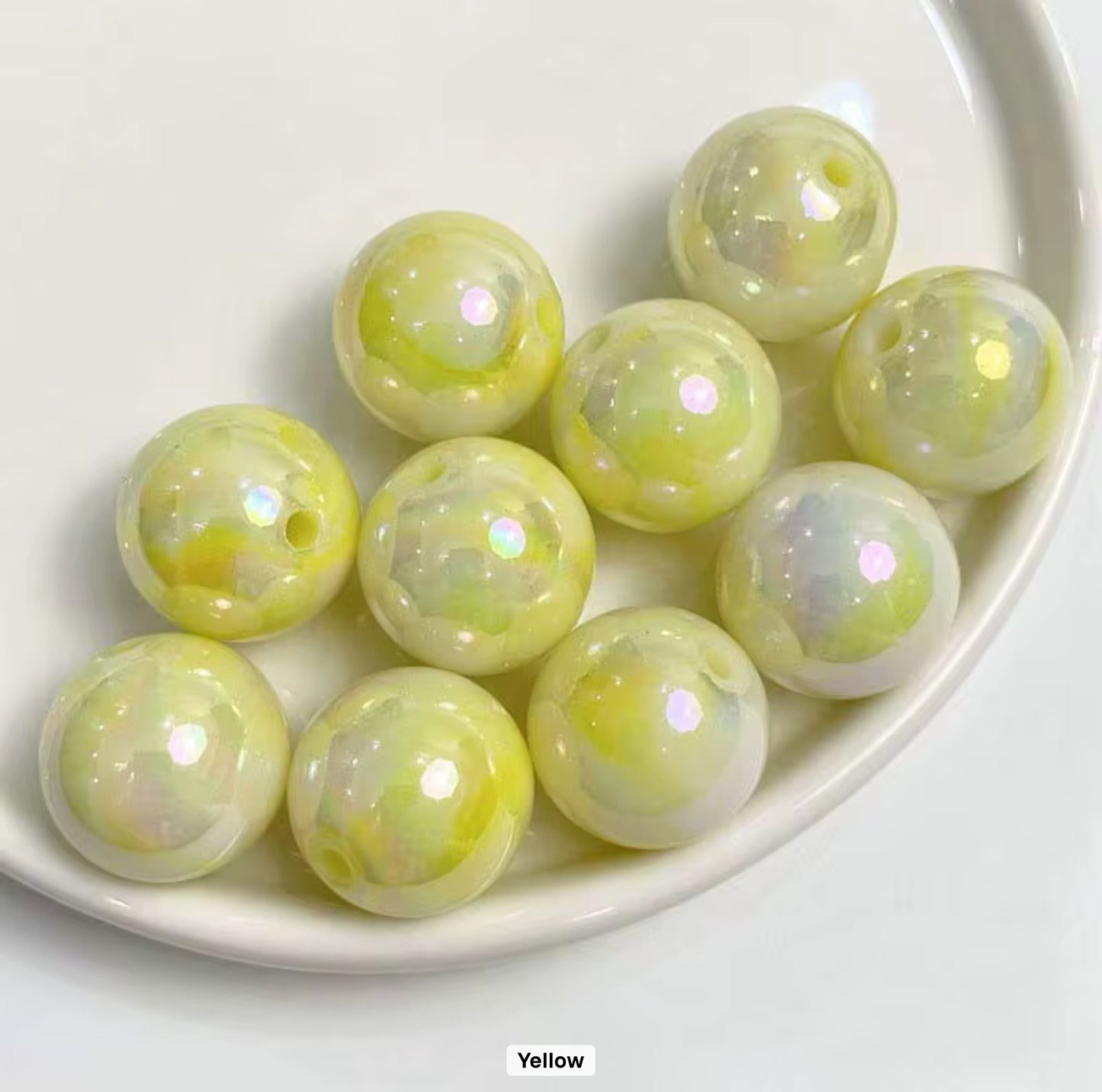 Two colour gradient Plating acrylic beads 16mm. Pack of 20.