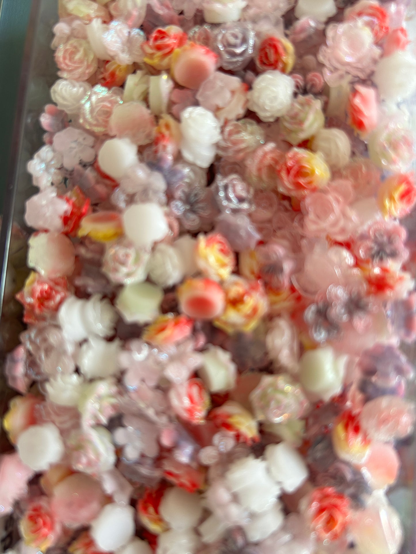 Glass and resin flowers