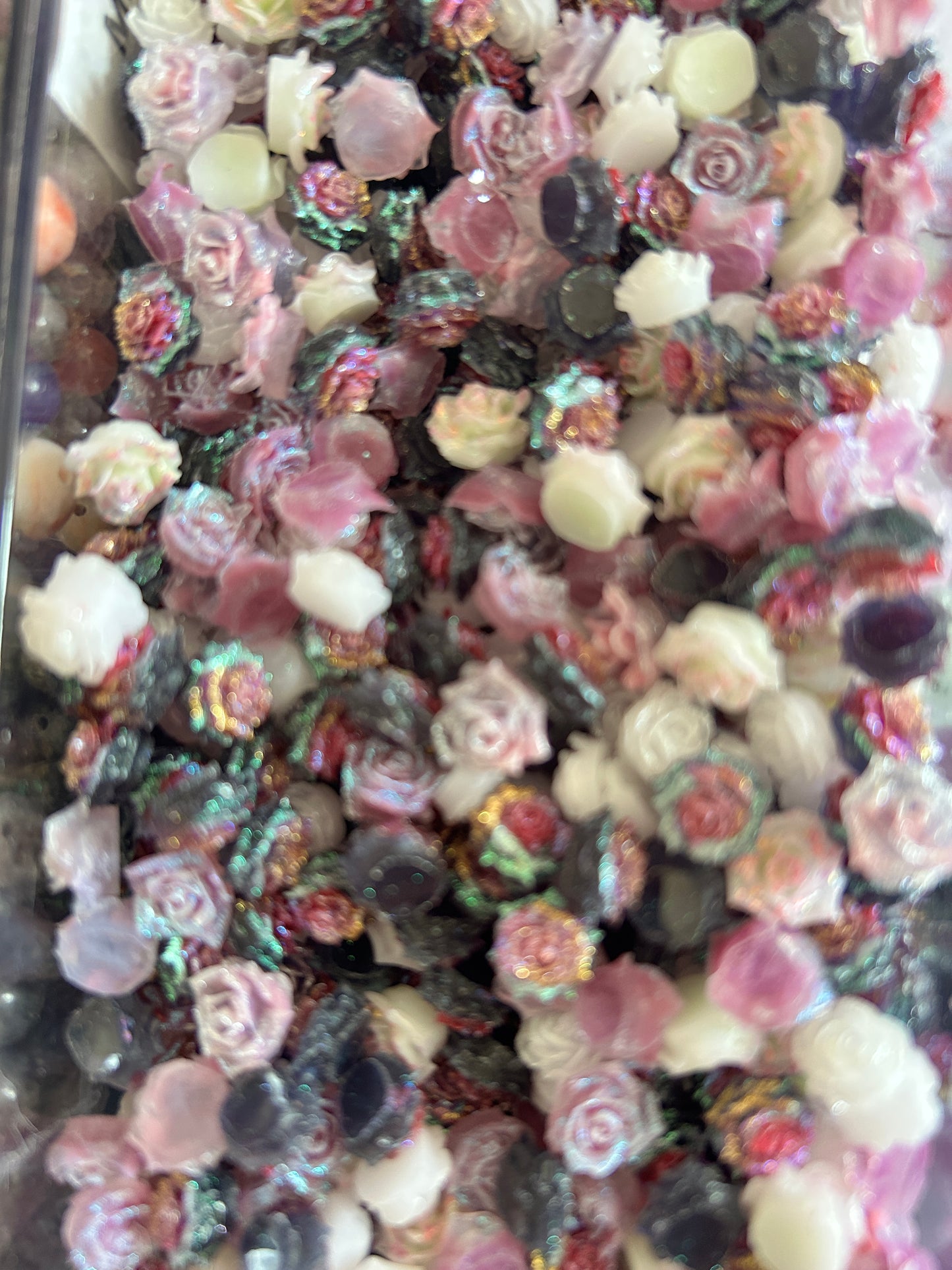 Glass and resin flowers