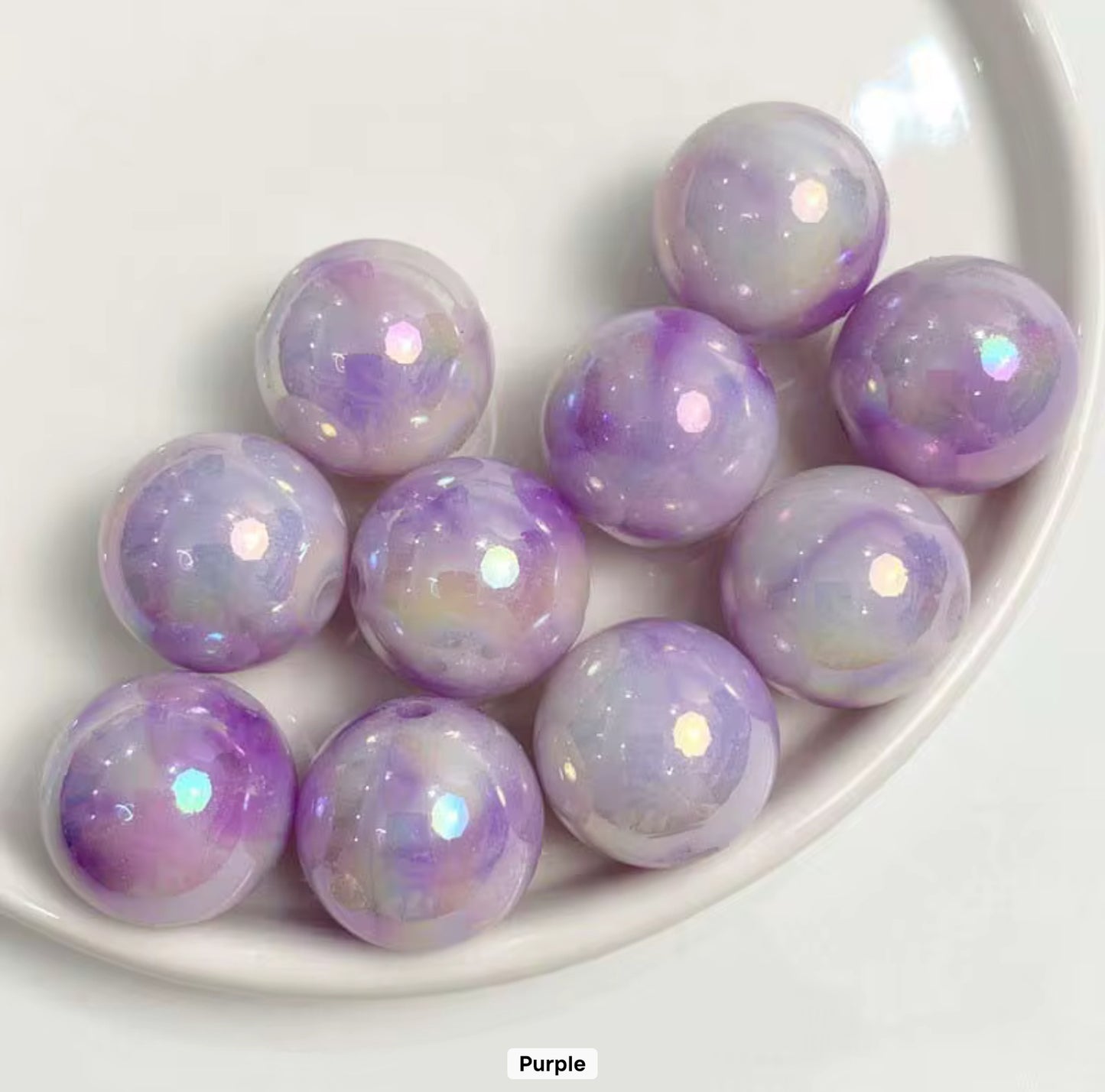 Two colour gradient Plating acrylic beads 16mm. Pack of 20.