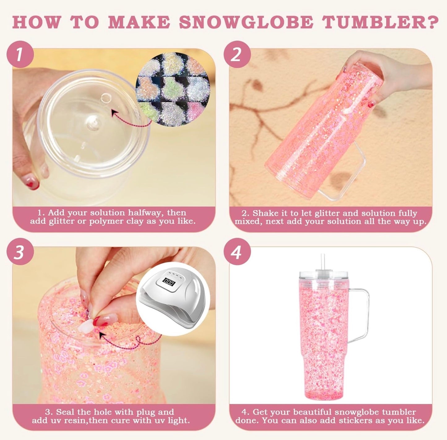 40oz snow globe tumbler