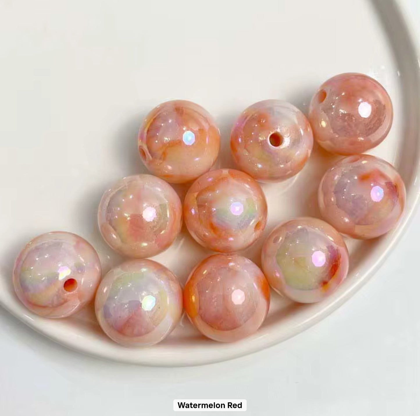 Two colour gradient Plating acrylic beads 16mm. Pack of 20.
