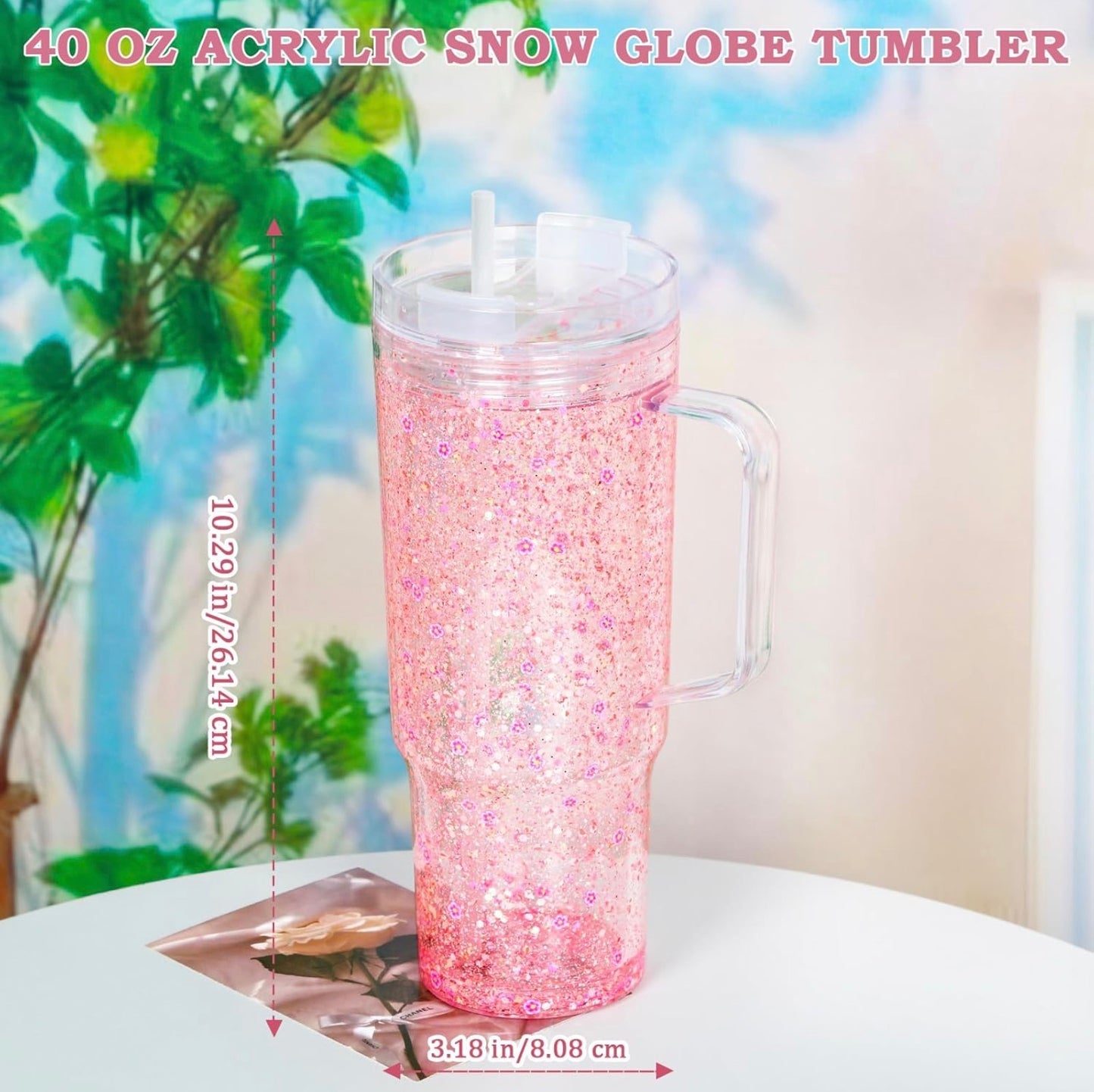 40oz snow globe tumbler