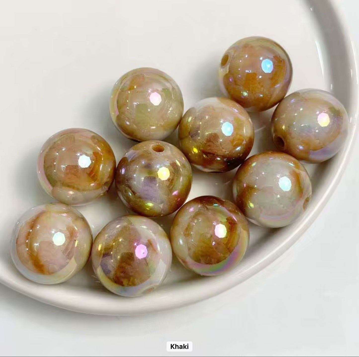 Two colour gradient Plating acrylic beads 16mm. Pack of 20.