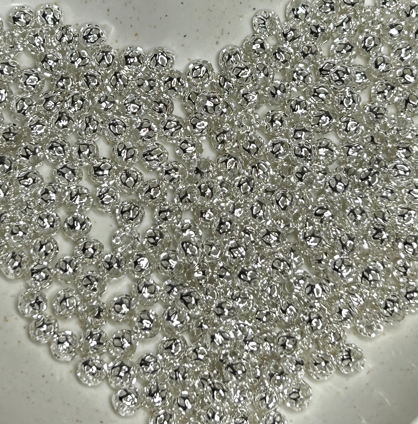 6mm open metal silver spacer suitable for pens