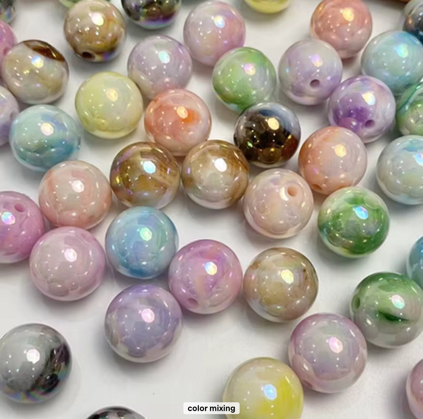 Two colour gradient Plating acrylic beads 16mm. Pack of 20.
